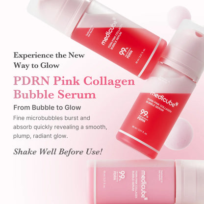[NEW] [medicube] PDRN Pink Collagen Bubble Serum | Dual-Layer Micro-Bubble K-Beauty Serum for Firm, Plump & Radiant Skin | Hydrating, Healthy-looking Glow | PDRN, Collagen, Niacinamide